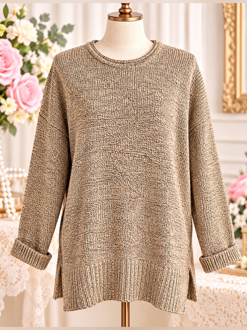 Croft & Barrow Women’s Tweed Crew Neckline Sweater